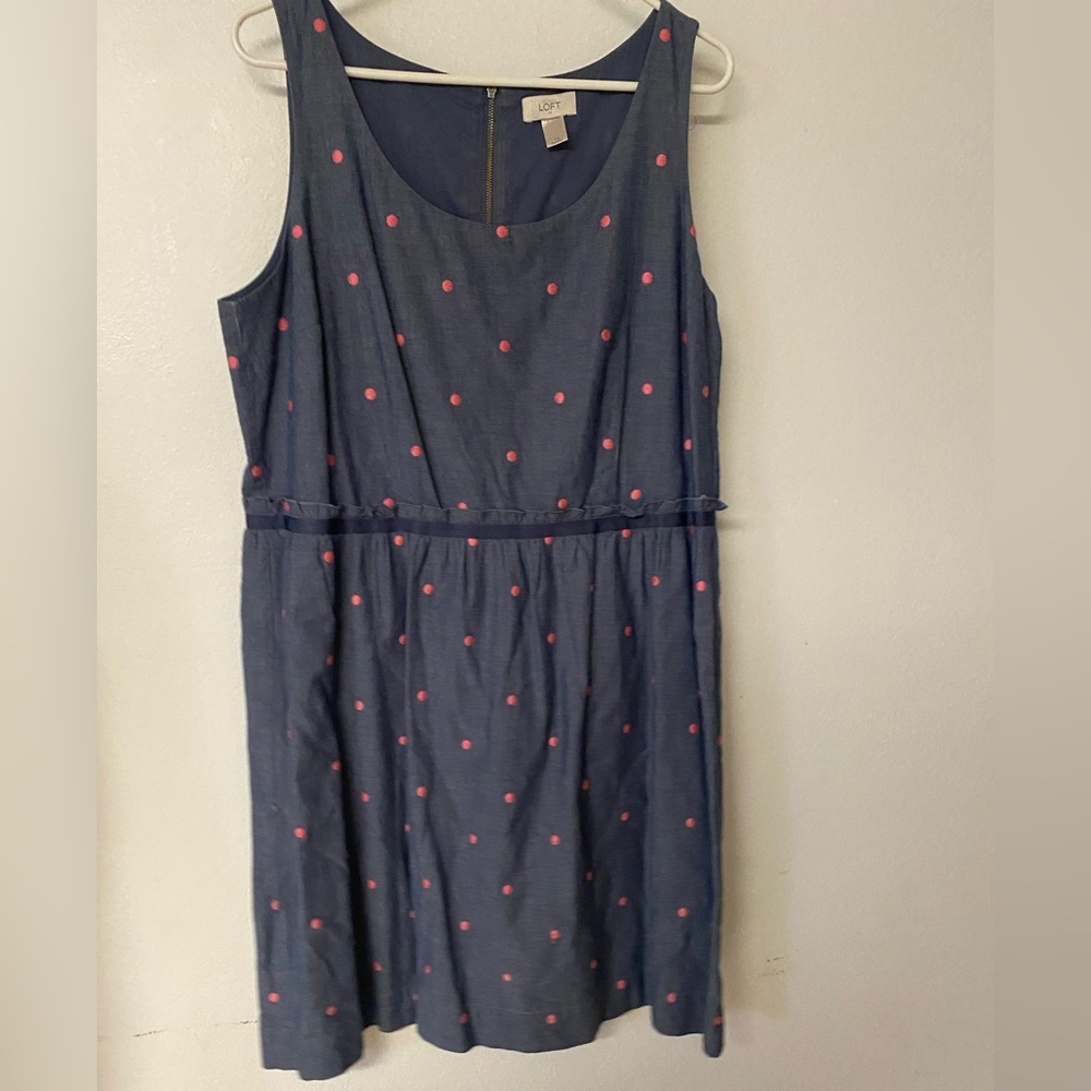 denim polka dot dress